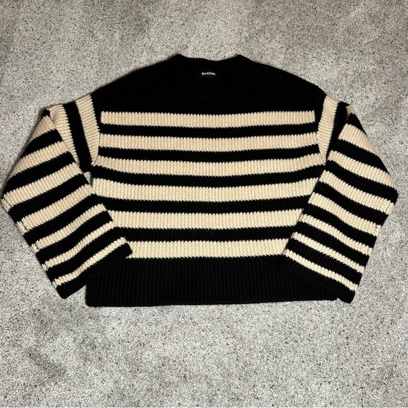 Naadam 100% Cashmere Striped Crewneck Sweater - XS - Picture 4 of 15